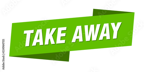 take away banner template. take away ribbon label sign