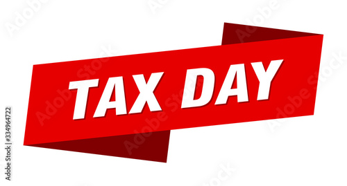 tax day banner template. tax day ribbon label sign
