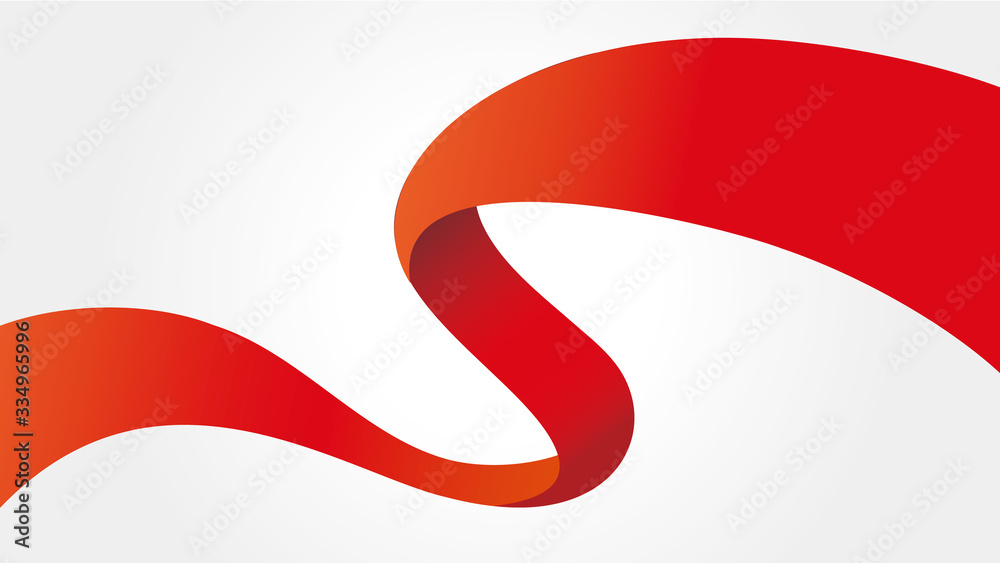 vector illustration of the ribbon that dances in S (RED) vector illustration of the ribbon that dances in S (RED)