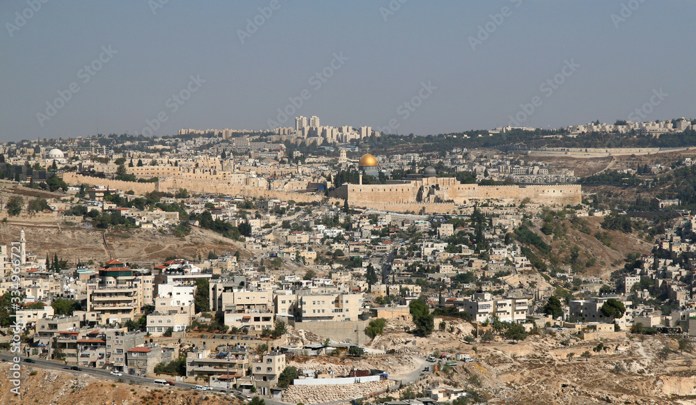 Panorama of Jerusalem. View of the old city.
