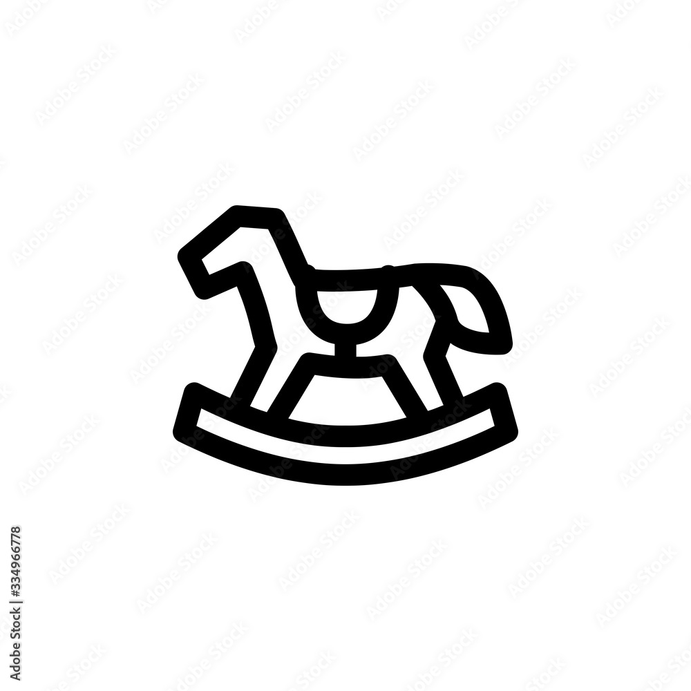 Horse Toy Outline Icon Vector Illustration Horse Toy Outline Icon Vector Illustration