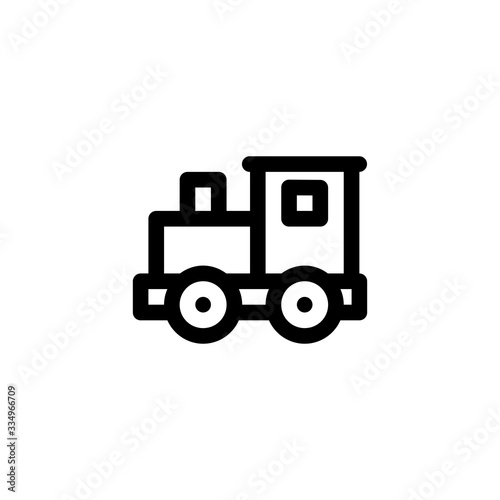 Train Toy Outline Icon Vector Illustration