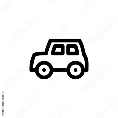 Car Toy Outline Icon Vector Illustration