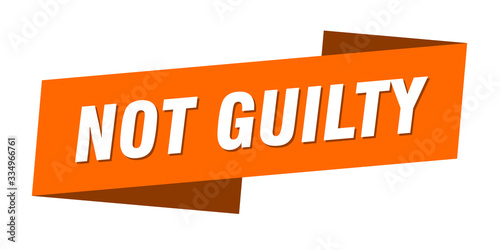 not guilty banner template. not guilty ribbon label sign