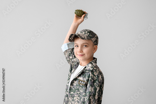 Cute little soldier with to...
