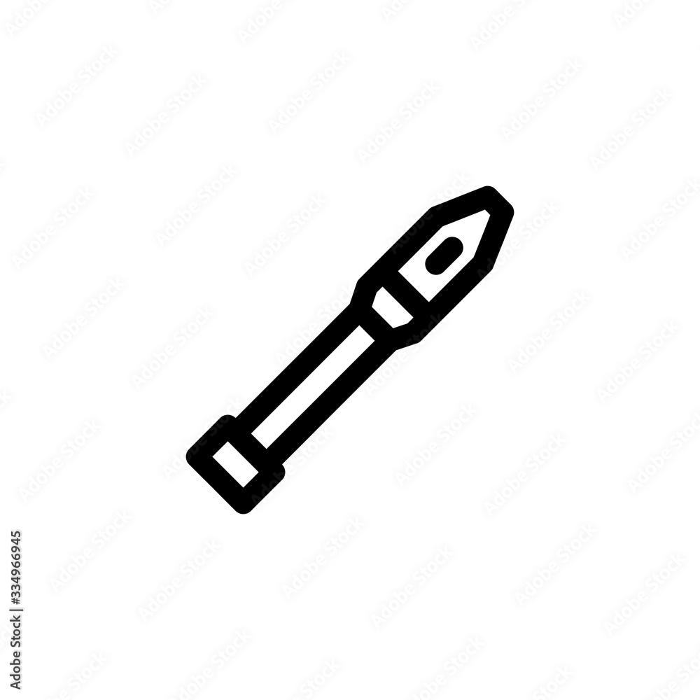 Flute Toy Outline Icon Vector Illustration Flute Toy Outline Icon Vector Illustration
