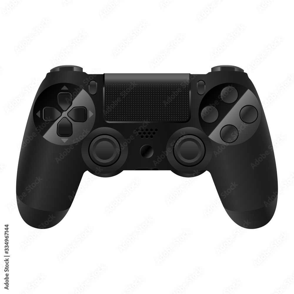 Gamepad or joypad controller for a video game console or pc wireless black isolated detailed vector eps 10 Gamepad or joypad controller for a video game console or pc wireless black isolated detailed vector eps 10