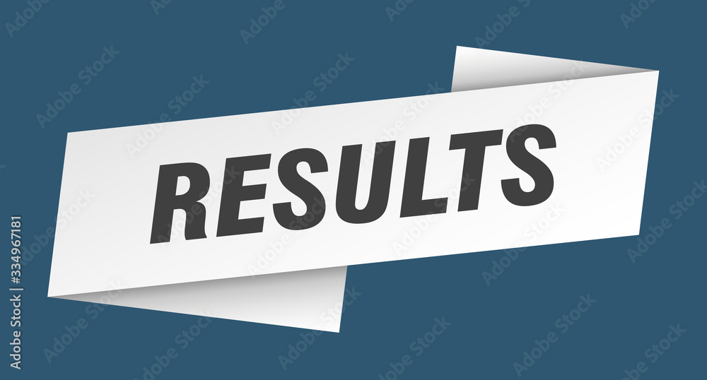 results banner template. results ribbon label sign