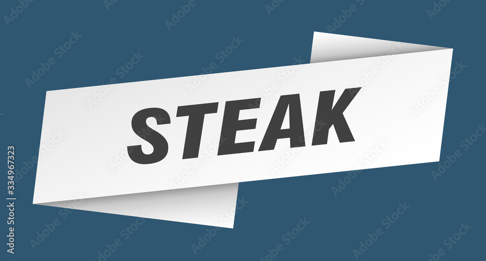 steak banner template. steak ribbon label sign
