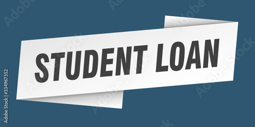 student loan banner template. student loan ribbon label sign