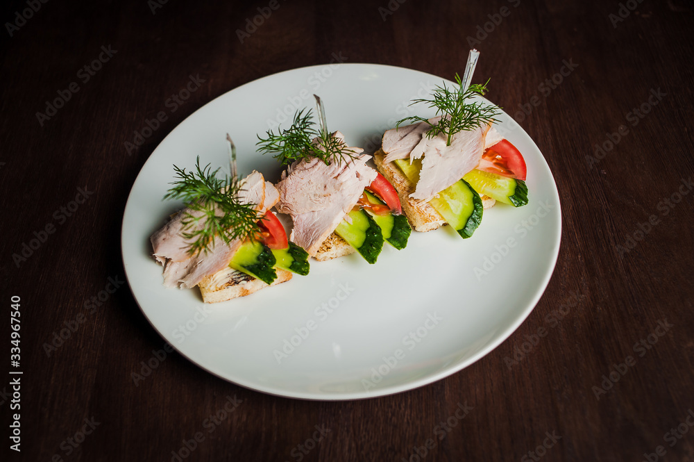 sandwich with chicken, cucumber and tomatoes sandwich with chicken, cucumber and tomatoes