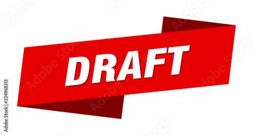draft banner template. draft ribbon label sign
