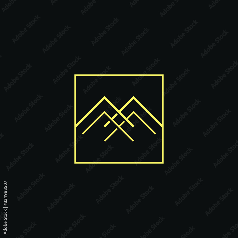 Obraz premium Abstract vector graphic illustration of two letters M