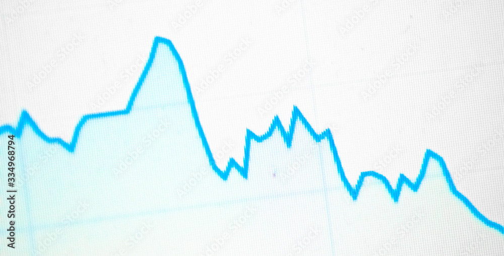 Naklejka premium financial graph chart display photo selective focus exchange trading business success concept crisis