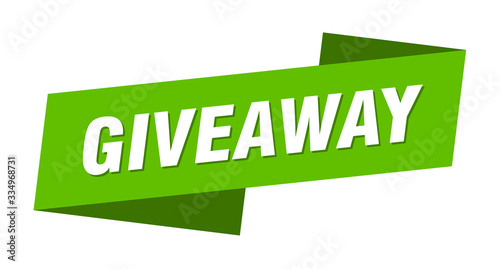 giveaway banner template. giveaway ribbon label sign