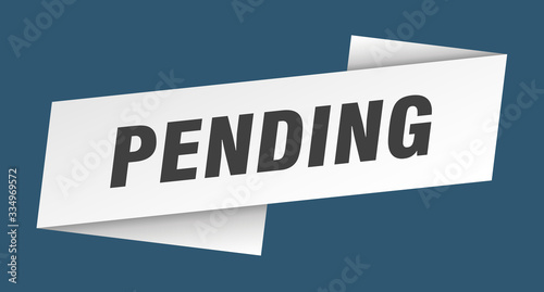 Tableau sur toile pending banner template. pending ribbon label sign