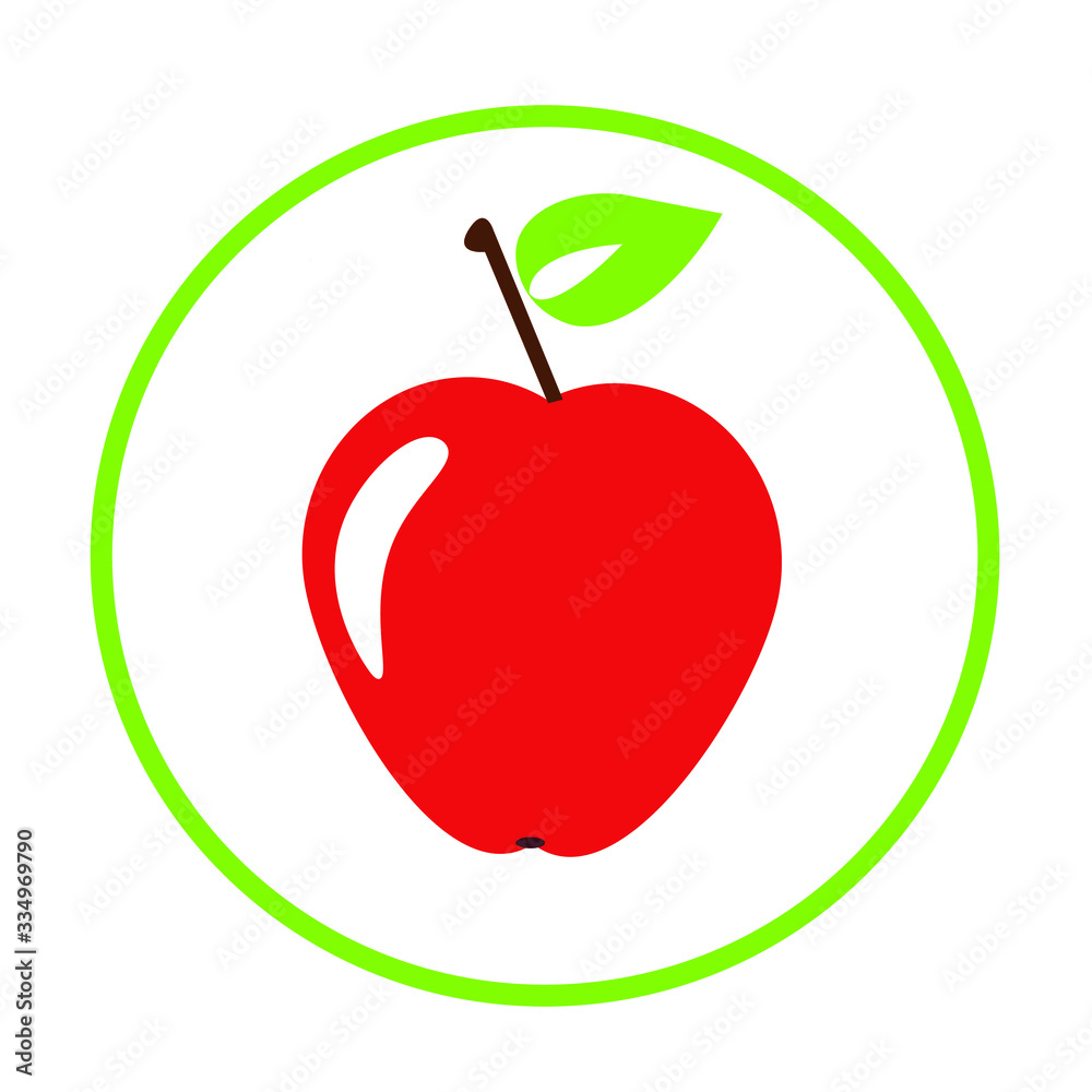 Obraz premium cute apple cartoon illustration