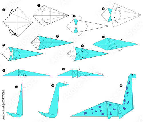 Fototapeta Naklejka Na Ścianę i Meble -  origami dinosaur