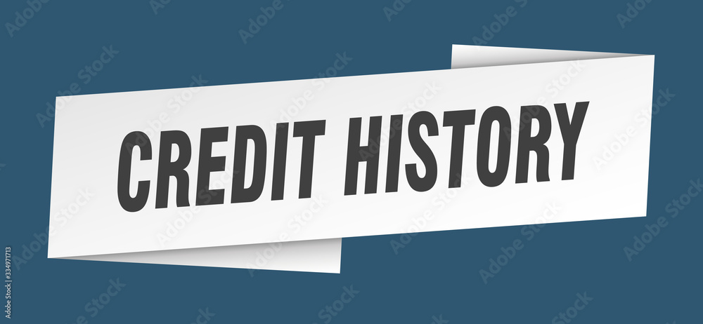 credit history banner template. credit history ribbon label sign