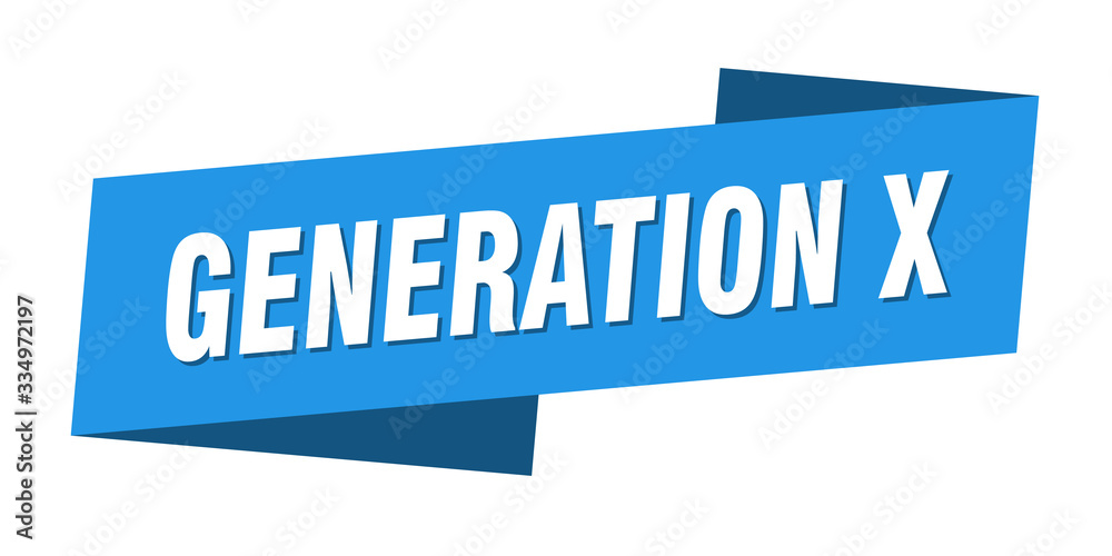 generation x banner template. generation x ribbon label sign