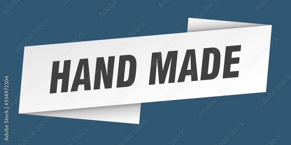 hand made banner template. hand made ribbon label sign