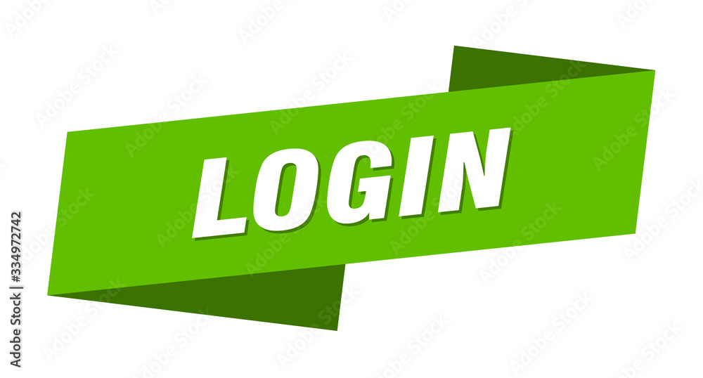 Fototapeta premium login banner template. login ribbon label sign