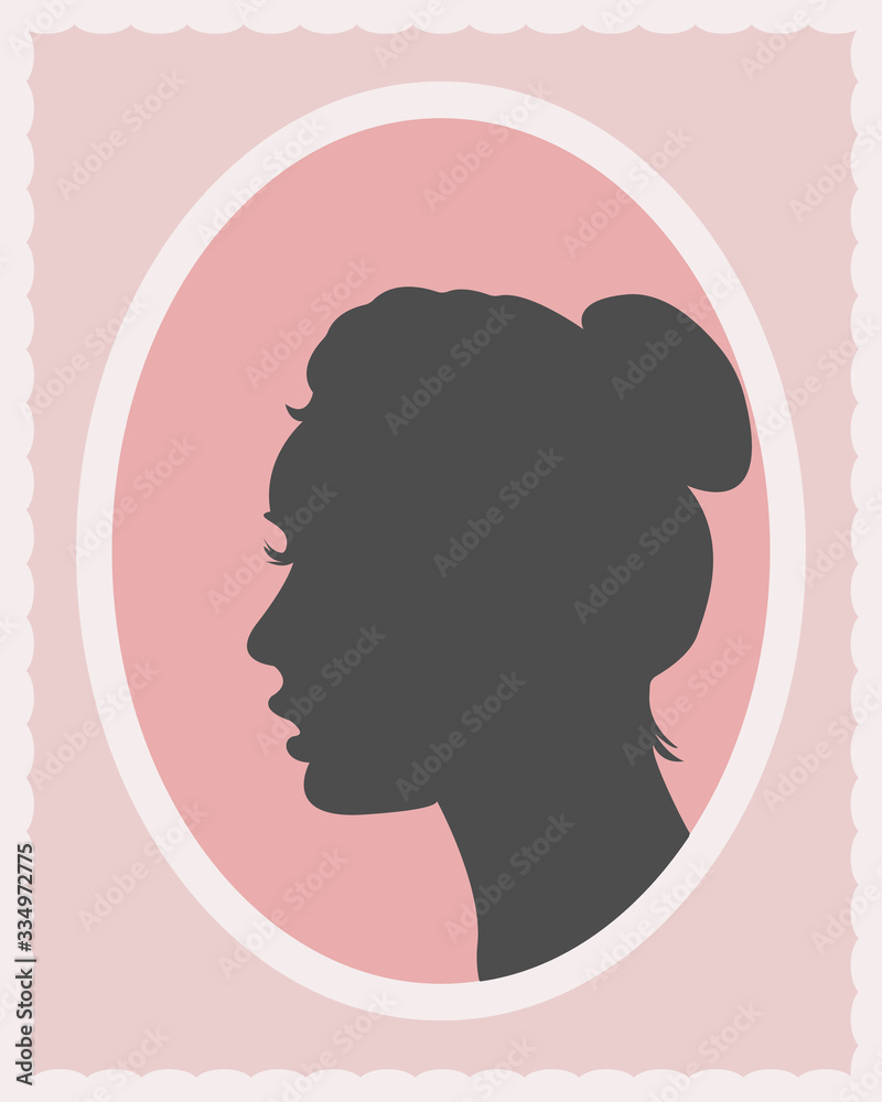 Card with a silhouette of a woman Card with a silhouette of a woman