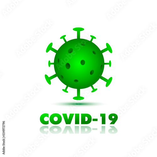 Covid-19 Coronavirus concept inscription typography design logo. World Health organization WHO introduced new official name for Coronavirus disease named COVID-19, dangerous virus on white background