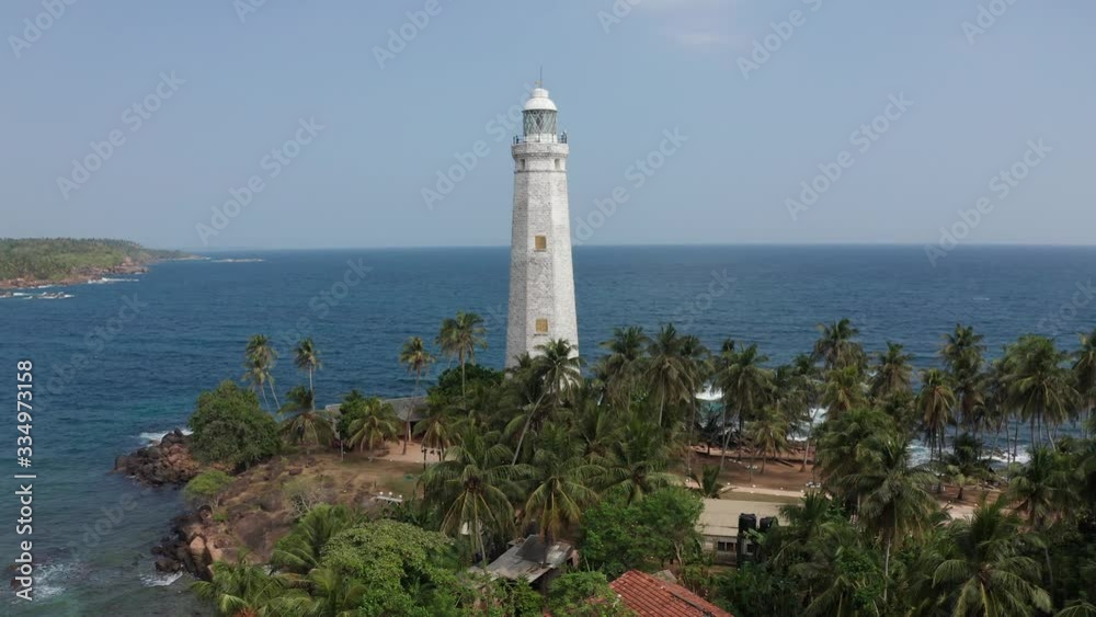 flying around the lighthouse in dondra sri lanka on a bright sunny day flying around the lighthouse in dondra sri lanka on a bright sunny day