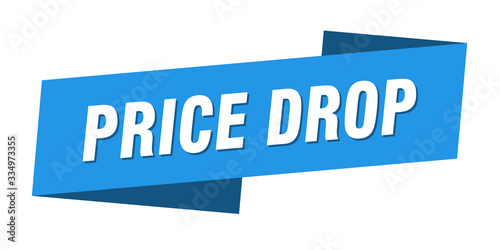 price drop banner template. price drop ribbon label sign