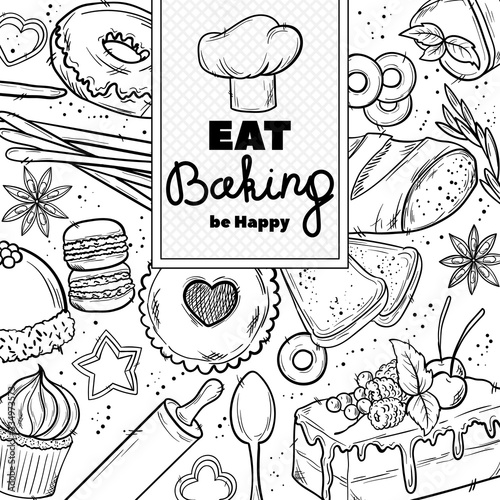 Healthcare and Medicine Vector illustration. Hand Drawn Doodle Drugs and Medical Products and Devices Background for your design