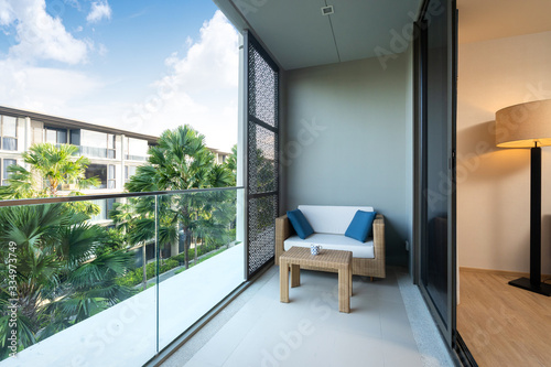 Fotografia Interior and exterior design in villa, house, home, condo and apartment feature