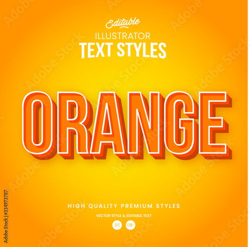 Orange modern abstract text effect editable graphic style