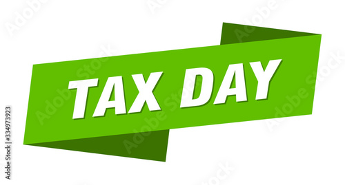 tax day banner template. tax day ribbon label sign