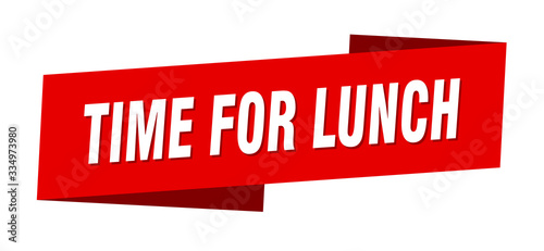 time for lunch banner template. time for lunch ribbon label sign