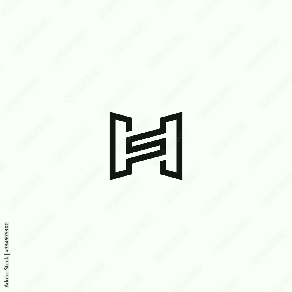 Abstract graphic vector illustration of two letters H and S Abstract graphic vector illustration of two letters H and S