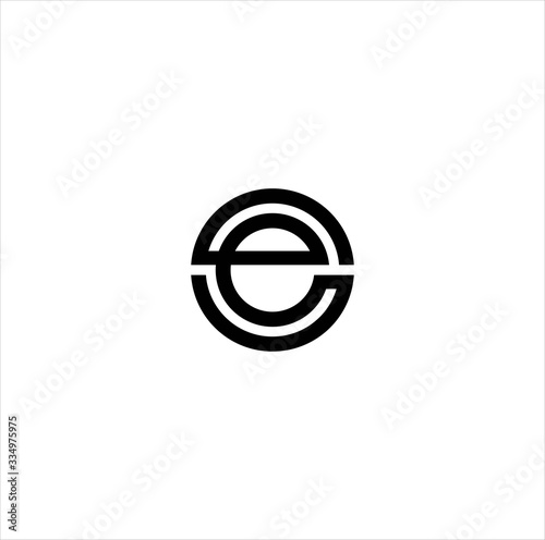 Letter E circle  logo design vector image , logo e circle 