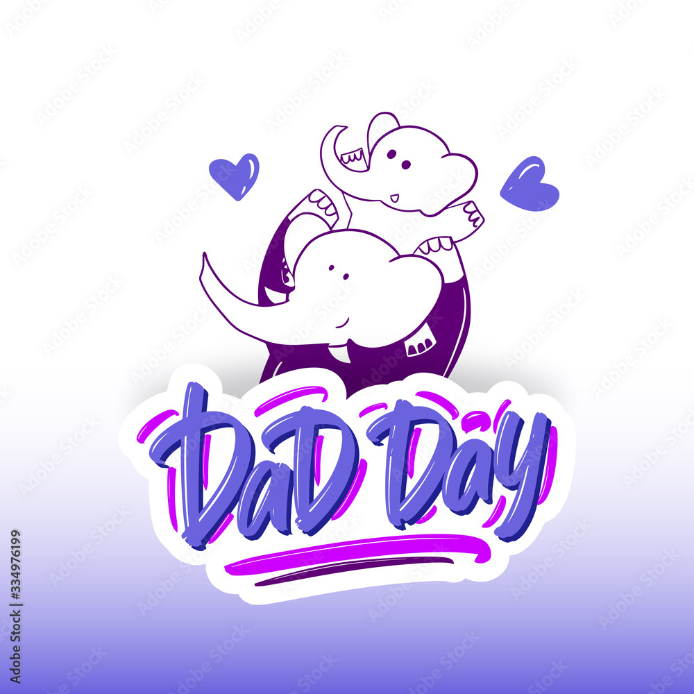 Obraz premium Vector illustration of greeting card for Happy Father day