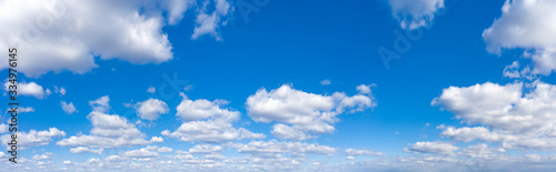 Panorama Blue sky and white clouds. Bfluffy cloud in the blue sky background photo