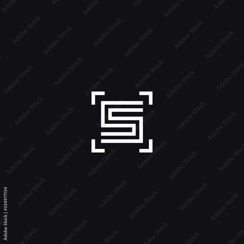 abstract graphic vector illustration of two letters S in the scope of the camera abstract graphic vector illustration of two letters S in the scope of the camera