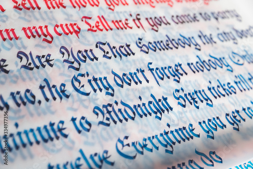 fraktur calligraphy on tracing paper