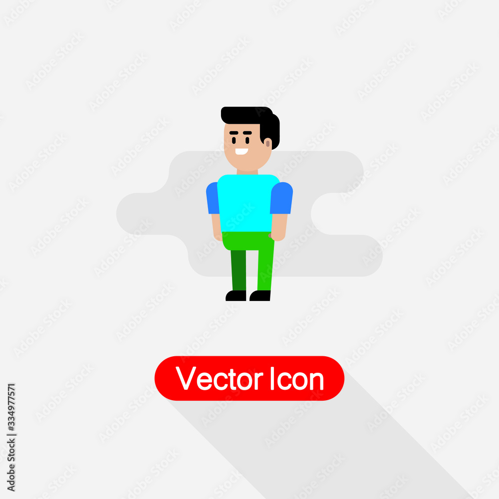 Simple Character Icon In Flat Design