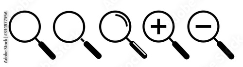 Magnifying glass, search icons. Vector illustration