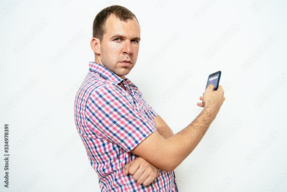 A man with a smartphone A man with a smartphone