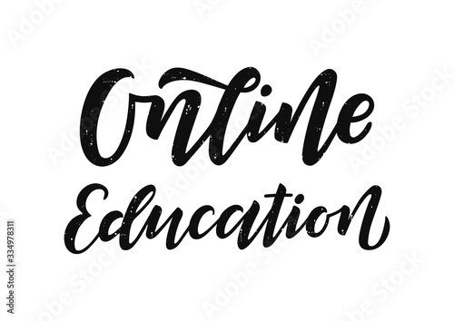 Online education hand drawn lettering