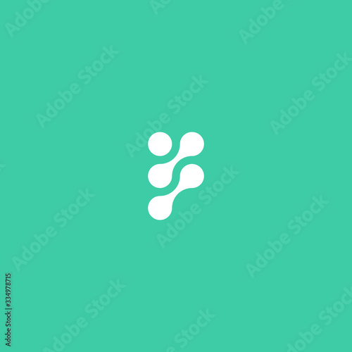 Abstract graphic vector illustration of the letter P in the form of conjugated circles