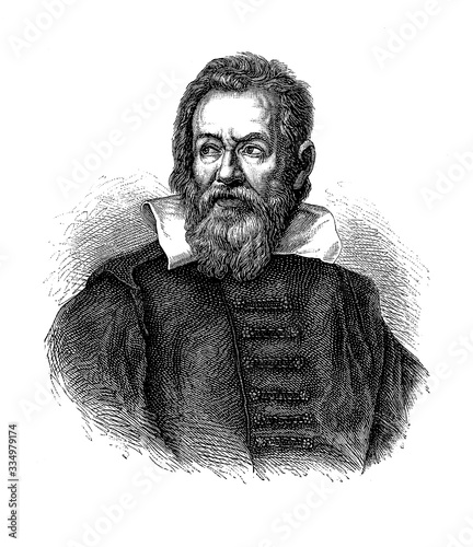 Portrait of Galileo Galilei (1564 - 1642) Italian astronomer from Pisa, physicist and engineer, founder of observational astronomy