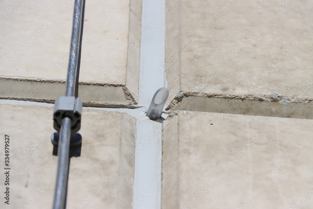 Concrete Wall. Concrete Expansion Joints. Polyurethane putty sealant
