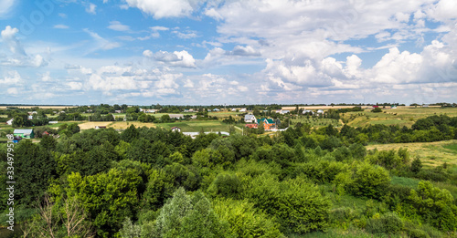 Picturesque countryside landscape in Russia from a height