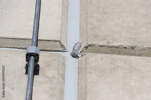 Concrete Wall. Concrete  Expansion  Joints. Polyurethane putty sealant. Lightning conductor line